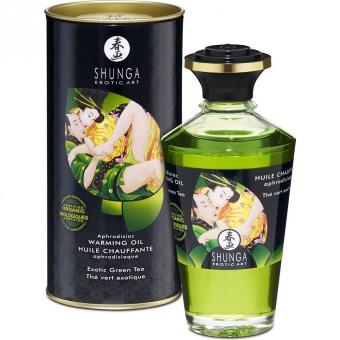 Масло интимное массажное SHUNGA EXOTIC GREEN TEA (ЭКЗОТИЧЕСКИЙ ЗЕЛЕНЫЙ ЧАЙ) 2311 SG