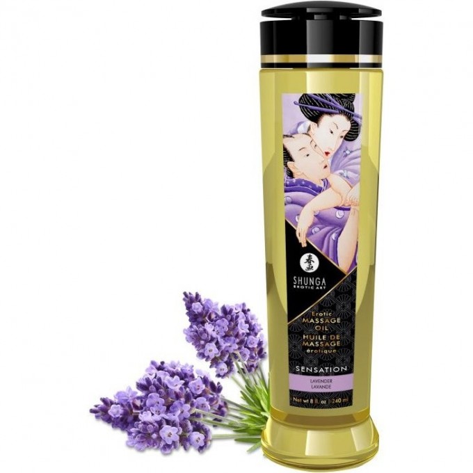 Масло массажное для тела SHUNGA SENSATION - LAVENDER (ЧУВСТВО - ЛАВАНДА) 1206 SG