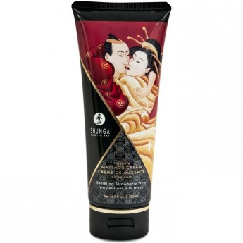 Массажный крем для тела SHUNGA SPARKLING STRAWBERRY WINE (ШАМПАНСКОЕ И КЛУБНИКА - НЕОБЫКНОВЕННЫЕ ПОЦЕЛУИ) 4108 SG
